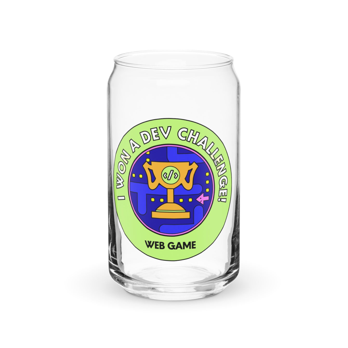DEV Challenges Web Game Winner Drinking Glass