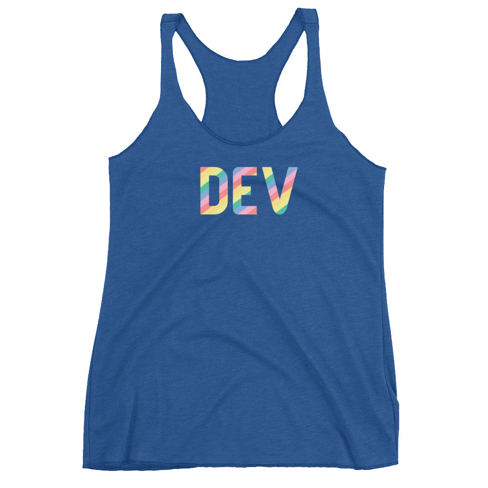 Rainbow DEV Straight-Cut Racerback Tank (Multiple Colors)