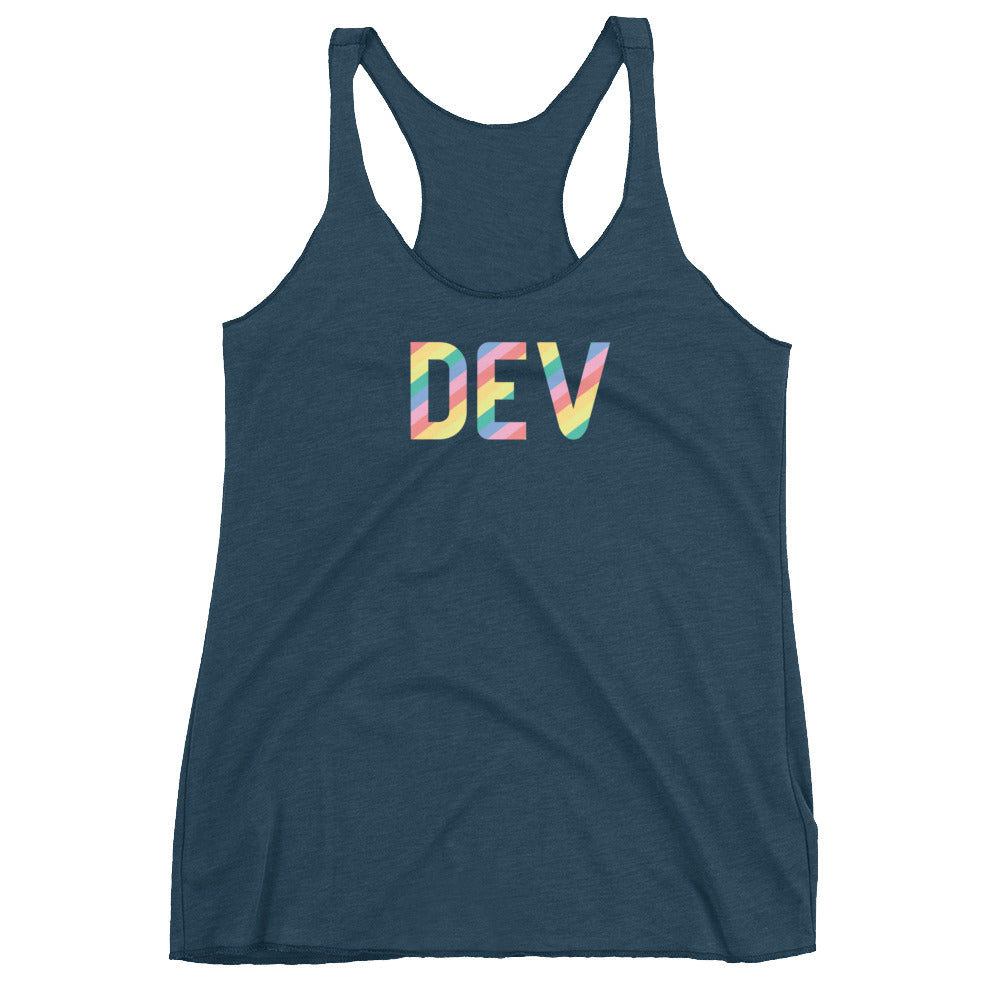 Rainbow DEV Straight-Cut Racerback Tank (Multiple Colors)