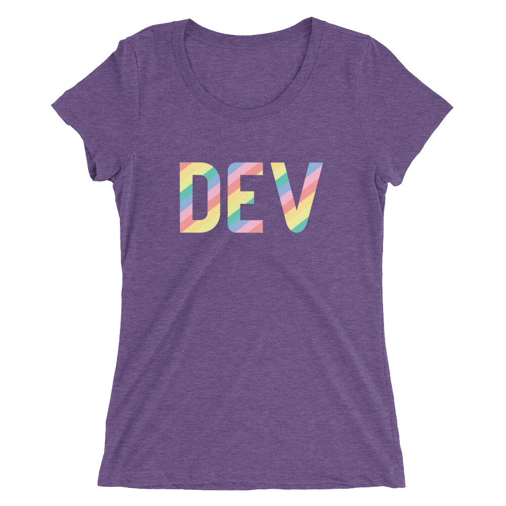 Rainbow DEV Short-Sleeve Fitted T-Shirt (Multiple Colors)