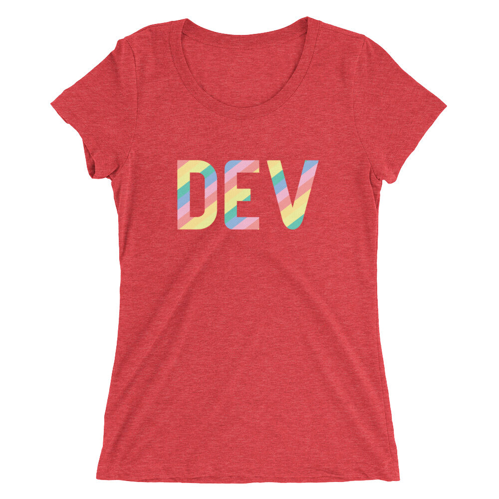 Rainbow DEV Short-Sleeve Fitted T-Shirt (Multiple Colors)