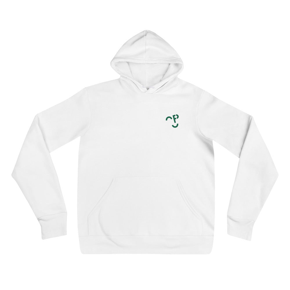 White 2025 fitted hoodie