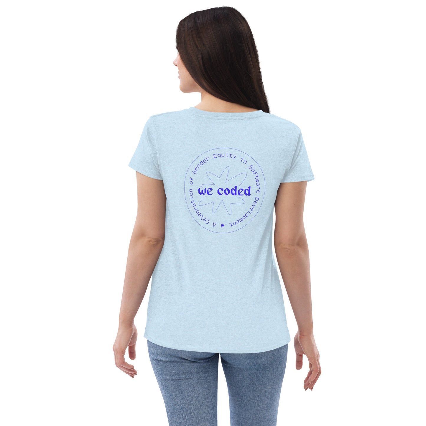 WeCoded 2023 Light Blue Fitted V-Neck Shirt