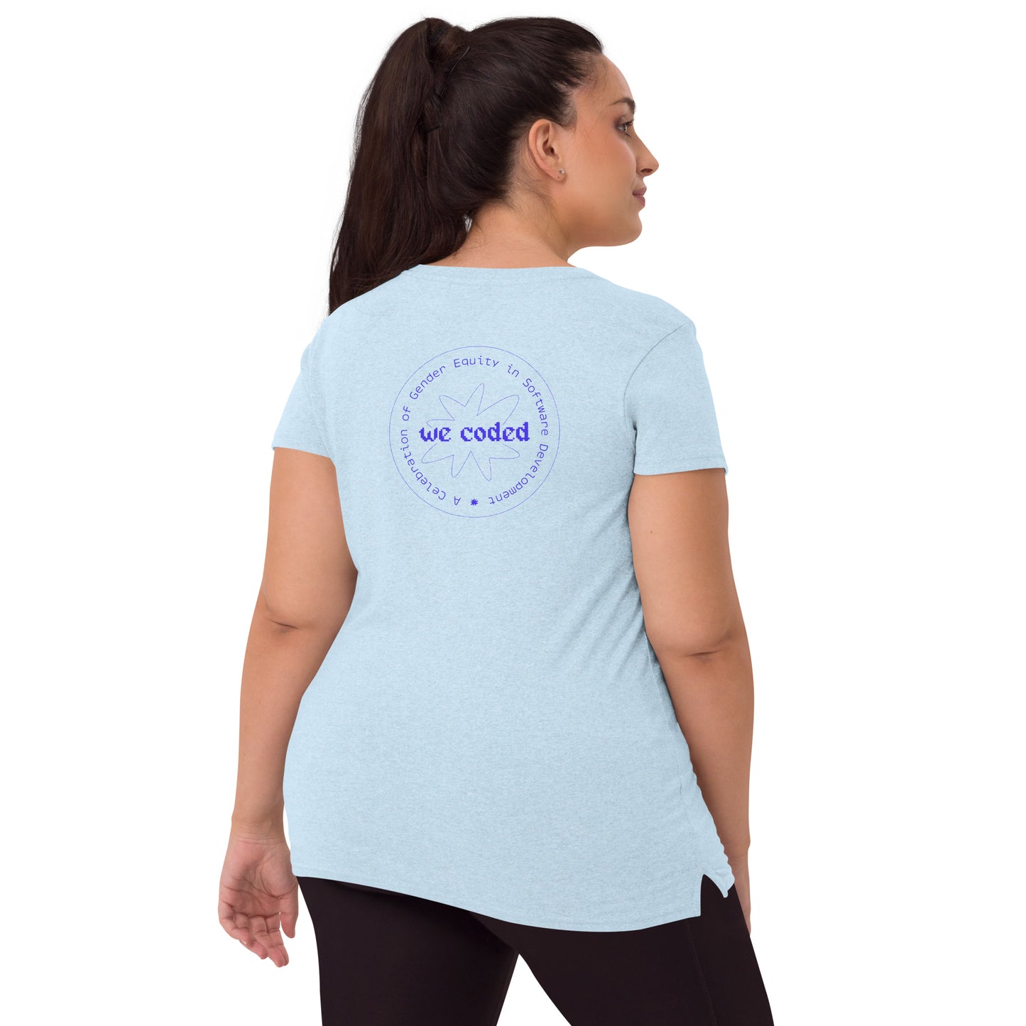 WeCoded 2023 Light Blue Fitted V-Neck Shirt
