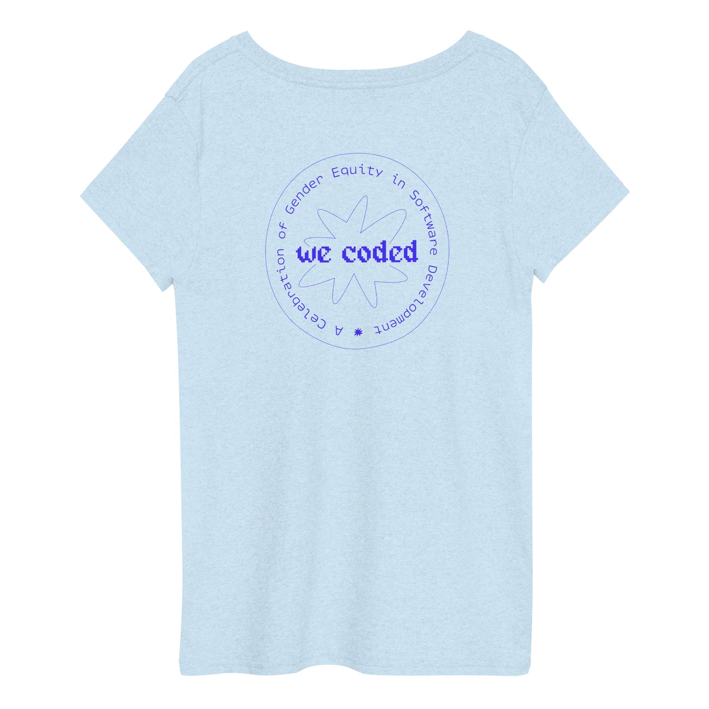 WeCoded 2023 Light Blue Fitted V-Neck Shirt