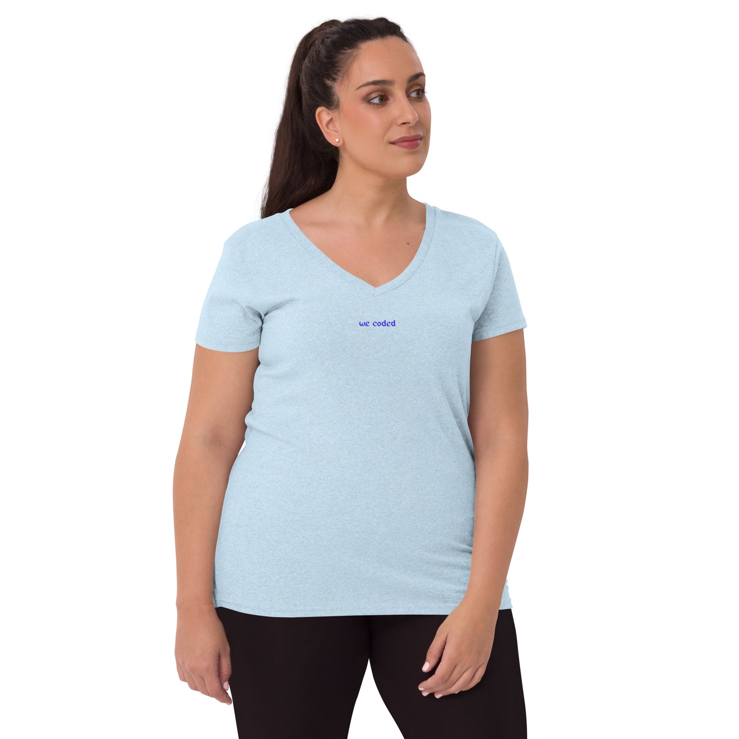 WeCoded 2023 Light Blue Fitted V-Neck Shirt
