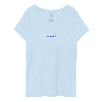 WeCoded 2023 Light Blue Fitted V-Neck Shirt